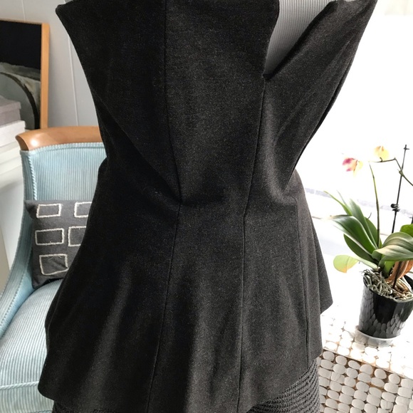 Grey wool modern bustier top - Picture 2 of 7